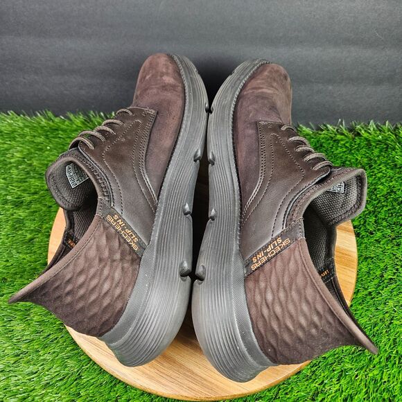 Skechers Garza Gervin Shoes Mens 12 Brown Slip-Ins Sneakers Leather SN 205046 main image 4